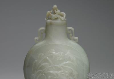 图片[2]-Jade vessel imitating a bronze hu with aquatic fowl motif, Qing dynasty, Qianlong reign (1736-1795)-China Archive